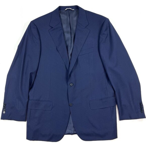 Canali 1934 Italy Travel Sport Coat Mens US 44 EU 54 Long Blue Stripe Blazer